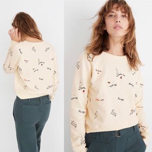 Madewell Embroidered Shrunken Sweatshirt Size XS